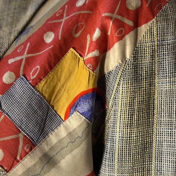 Canvasbacks SZ M Vintage Patchwork longline oversized blazer Artsy 80's Timeless - Picture 9 of 12